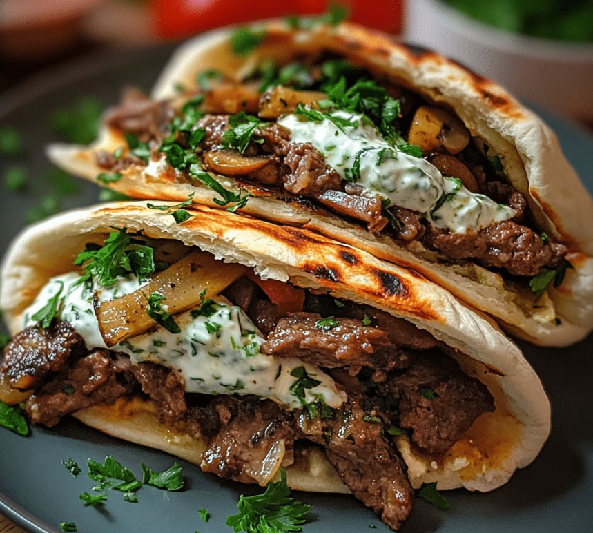 Beef Shawarma with Pita Bread/Rotti